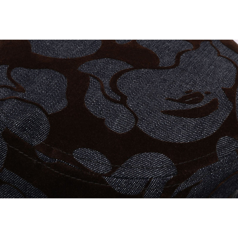CAMO FLOCKED DENIM ONE POINT BUCKET HAT MENS