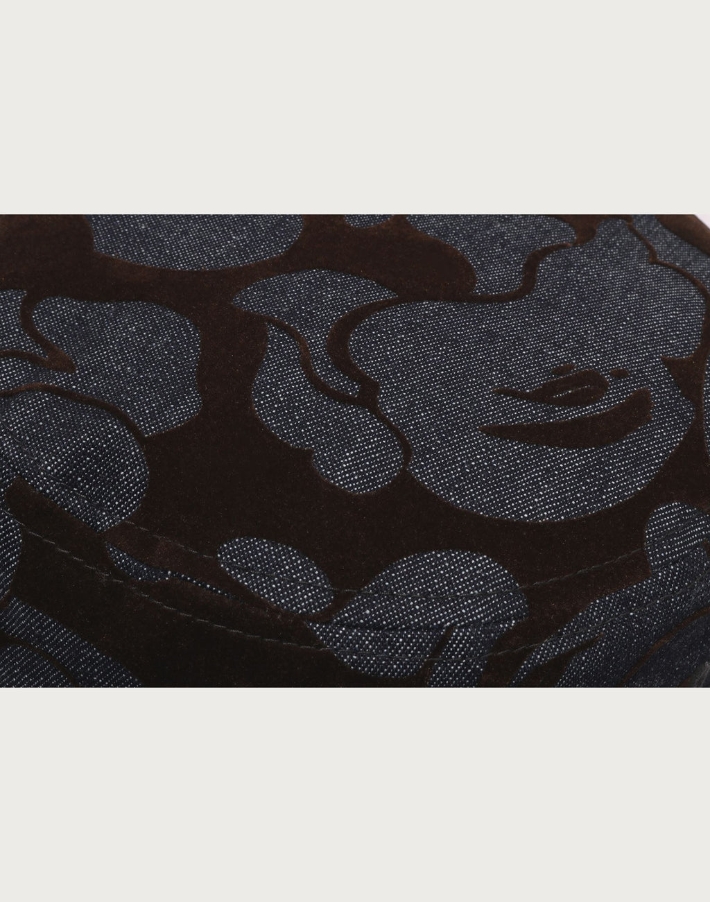 CAMO FLOCKED DENIM ONE POINT BUCKET HAT MENS