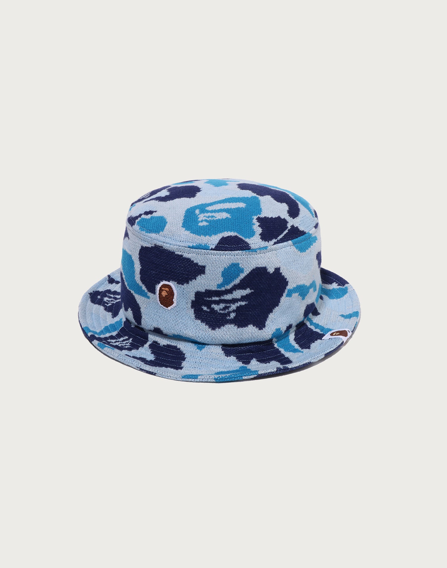 ONE POINT ABC CAMO JACQUARD KNIT BUCKET HAT MENS