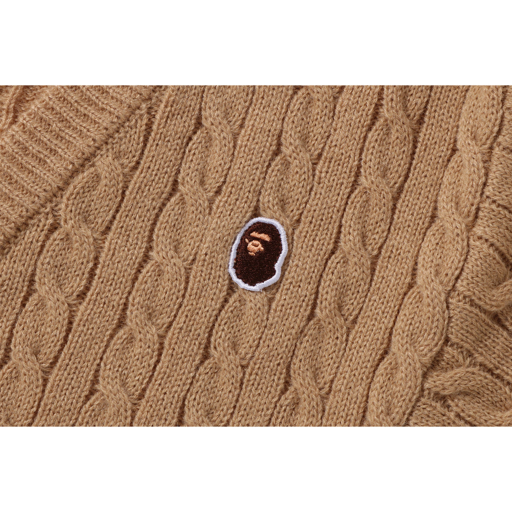 CABLE CROPPED KNIT CARDIGAN LADIES