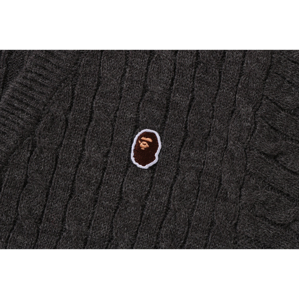 CABLE CROPPED KNIT CARDIGAN LADIES