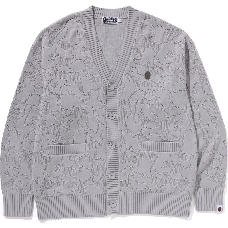 SOLID CAMO JACQUARD ONE POINT CARDIGAN MENS