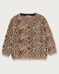 WILD LEOPARD PATTERN SHAGGY CARDIGAN MENS