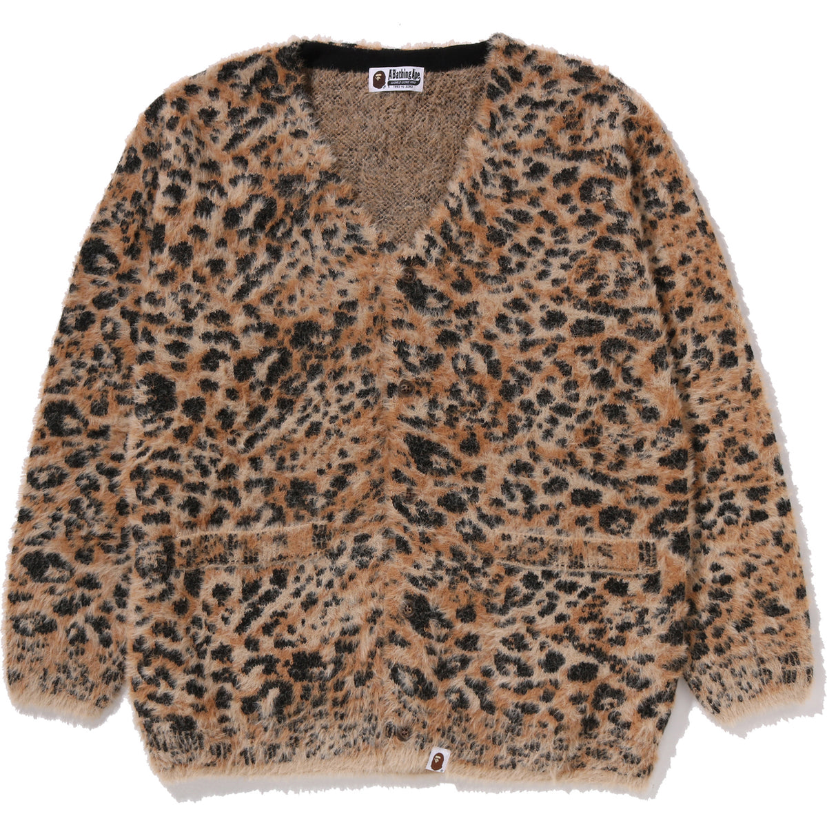 WILD LEOPARD PATTERN SHAGGY KNIT CARDIGAN LADIES