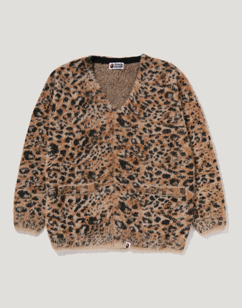 WILD LEOPARD PATTERN SHAGGY KNIT CARDIGAN LADIES – us.bape.com