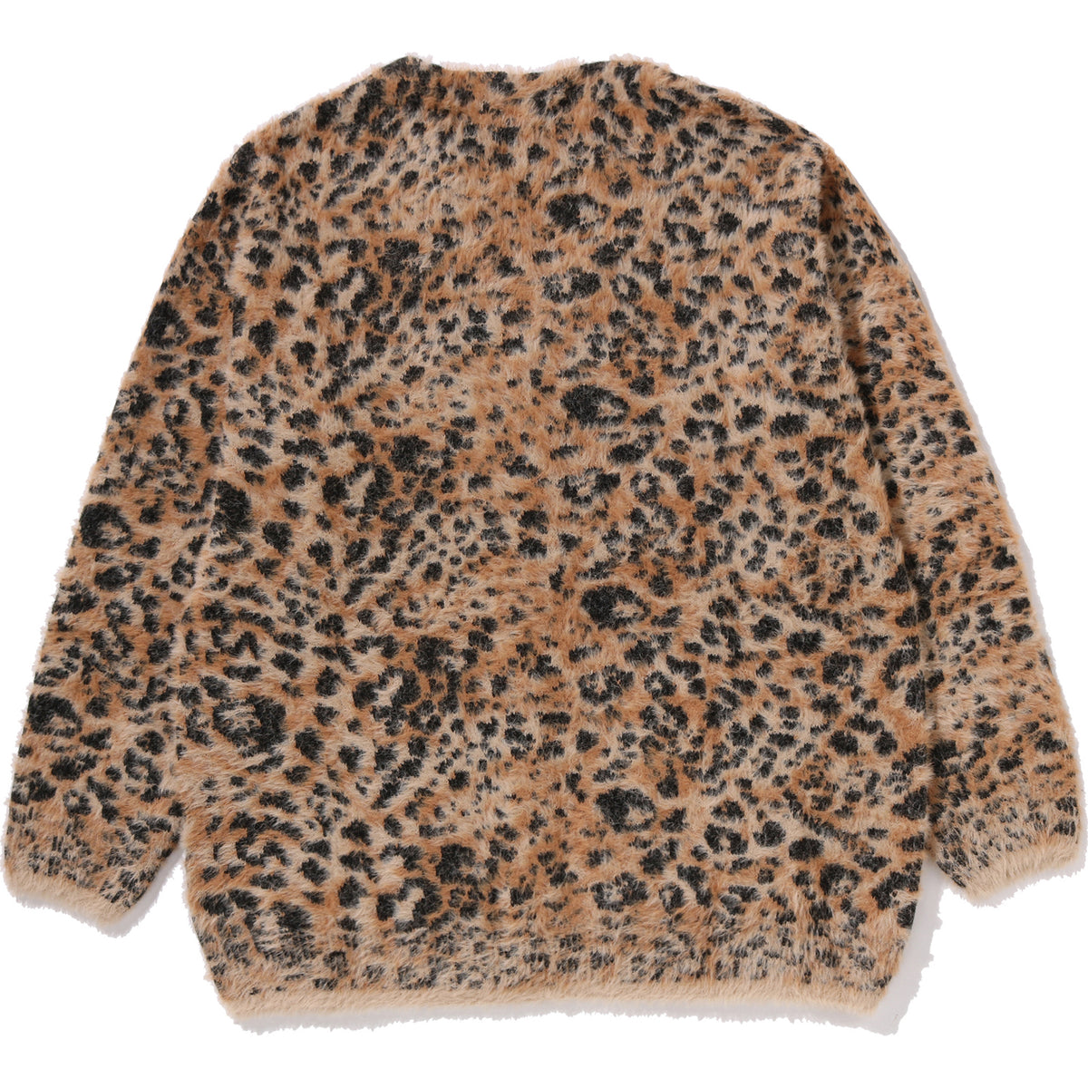 WILD LEOPARD PATTERN SHAGGY KNIT CARDIGAN LADIES