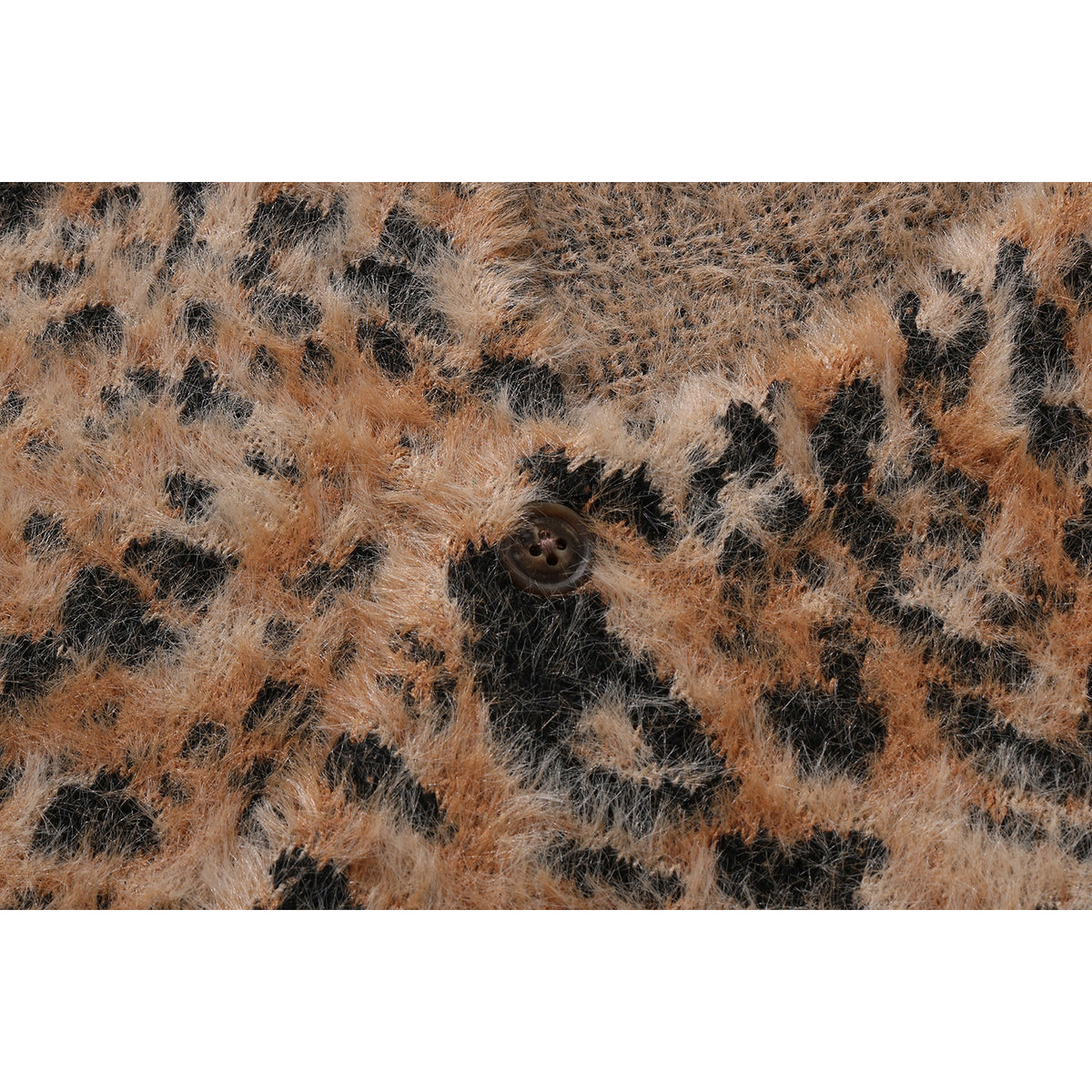 WILD LEOPARD PATTERN SHAGGY KNIT CARDIGAN LADIES
