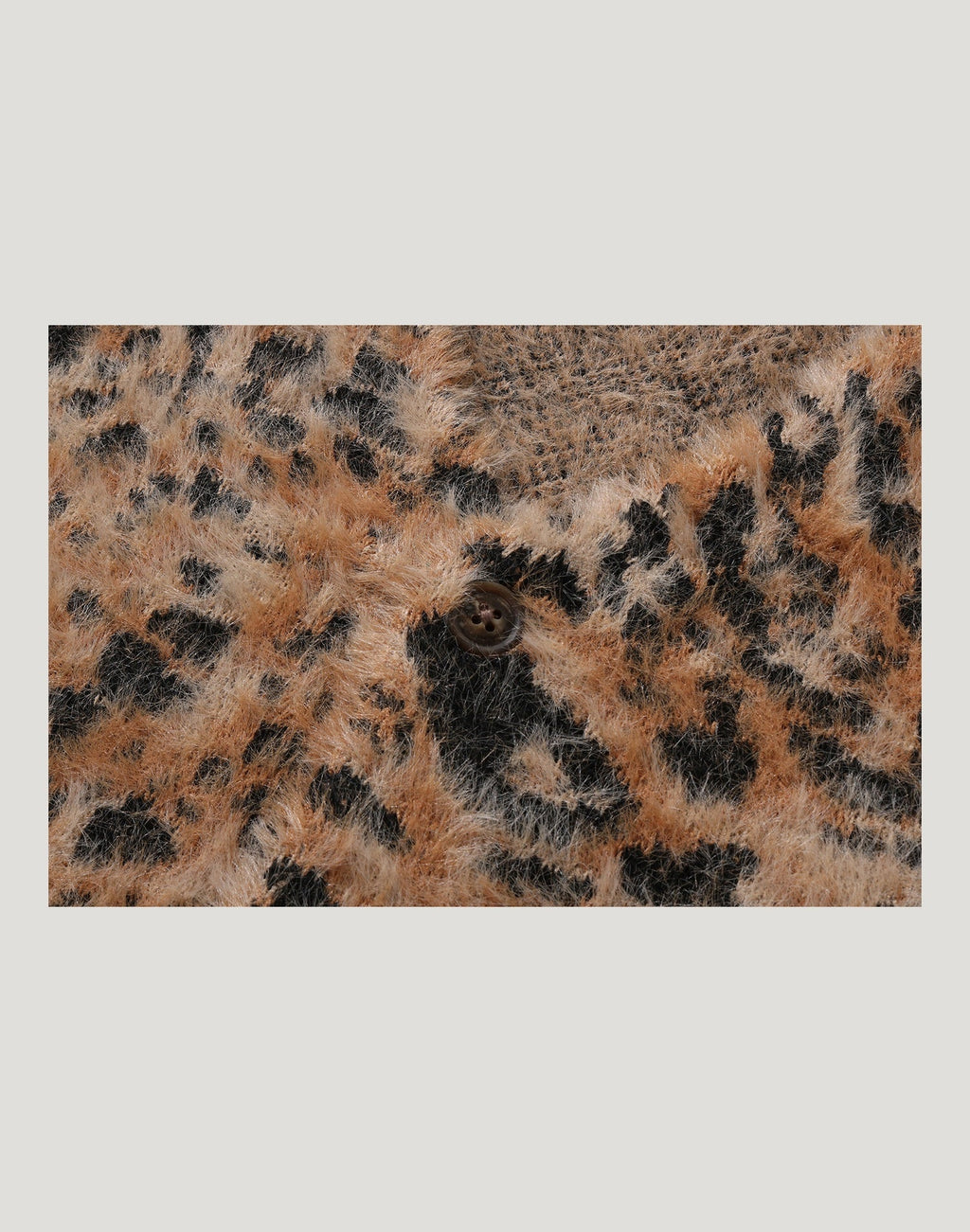 WILD LEOPARD PATTERN SHAGGY KNIT CARDIGAN LADIES