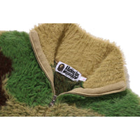 MEGA ABC CAMO LONG FUR MOCKNECK CROPPED ZIP CARDIGAN LADIES