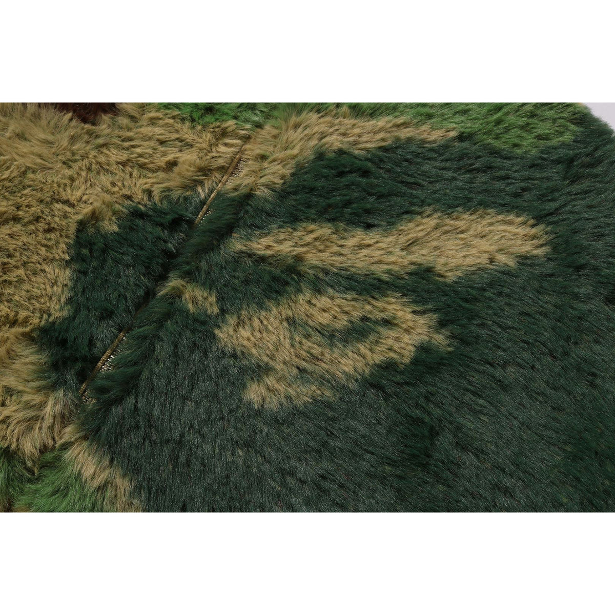 MEGA ABC CAMO LONG FUR MOCKNECK CROPPED ZIP CARDIGAN LADIES