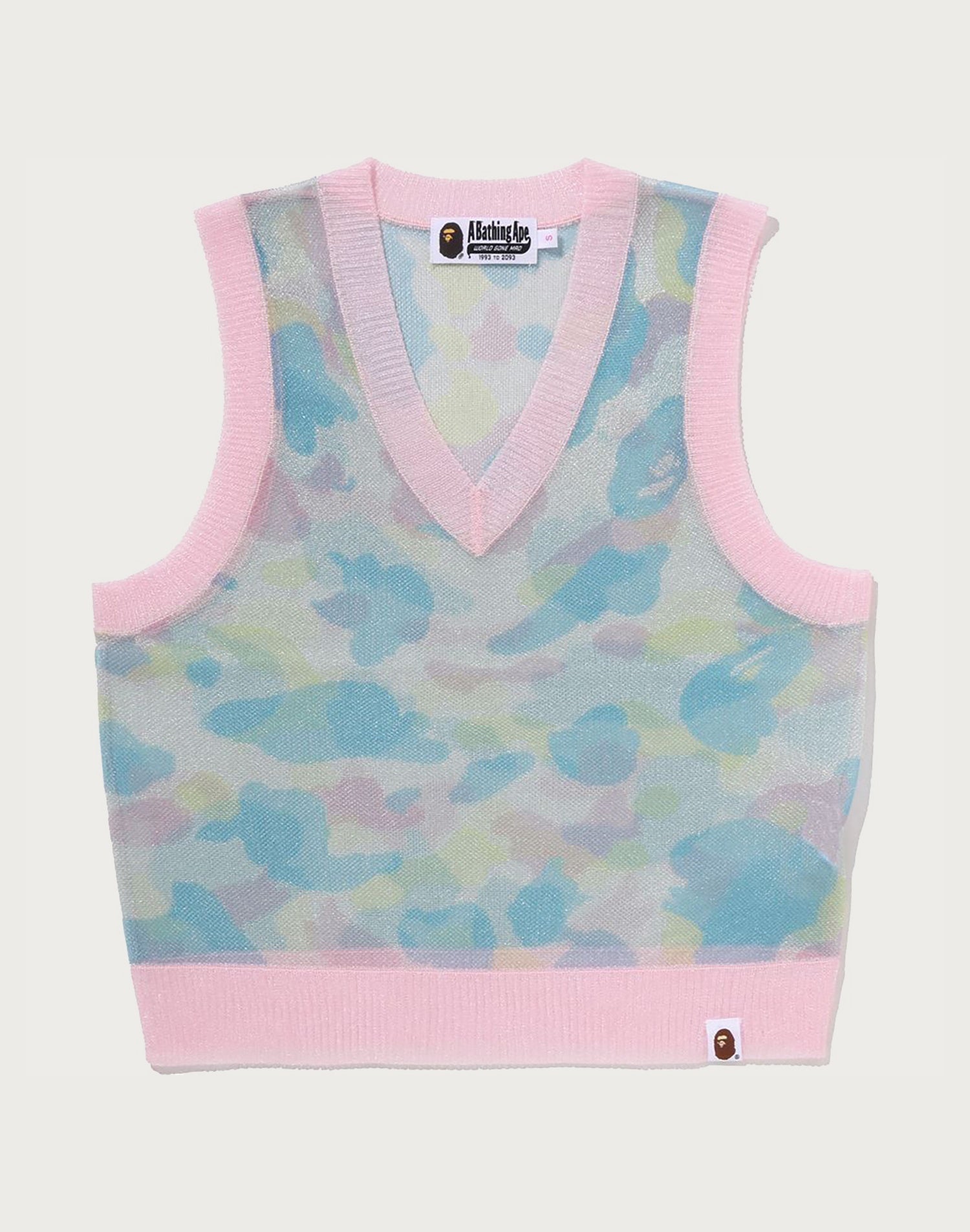 NEW MULTI CAMO METALLIC CROPPED KNIT VEST LADIES