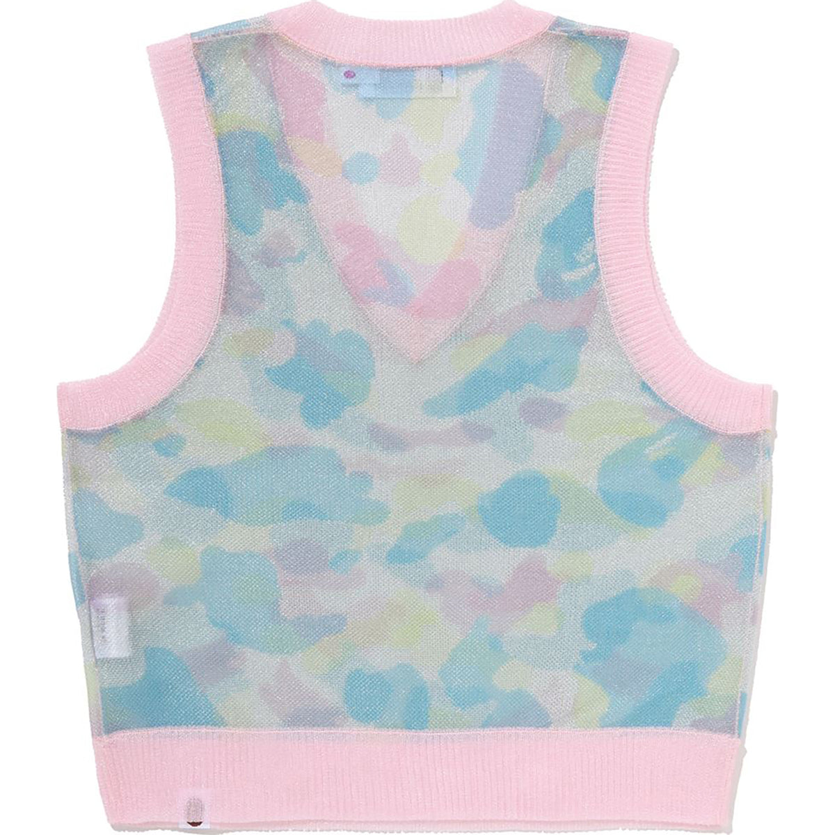 NEW MULTI CAMO METALLIC CROPPED KNIT VEST LADIES