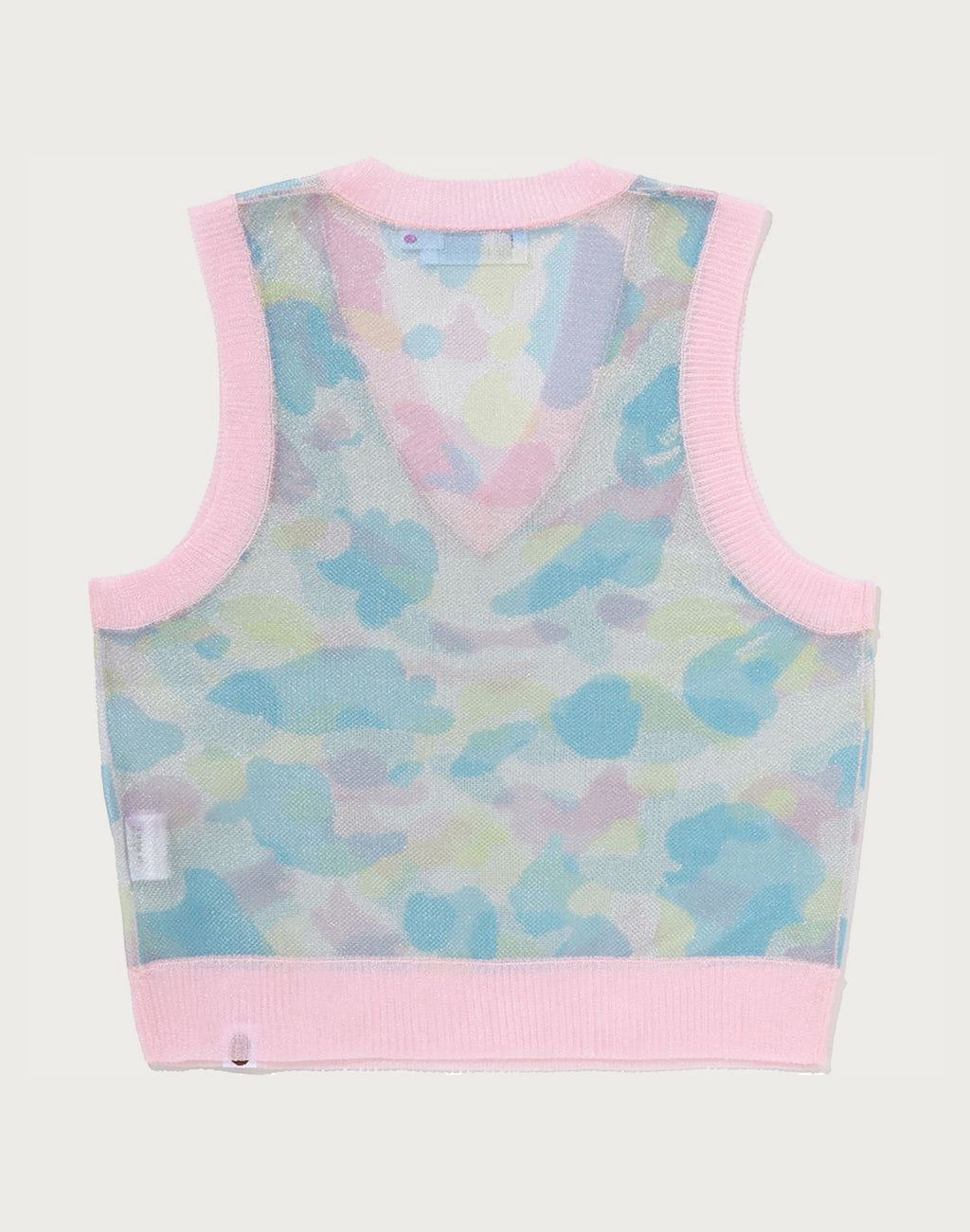 NEW MULTI CAMO METALLIC CROPPED KNIT VEST LADIES