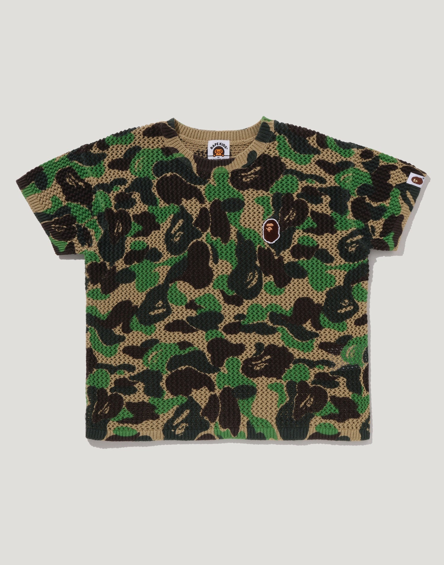 ABC CAMO CROCHET KNIT RELAXED FIT SWEATER KIDS
