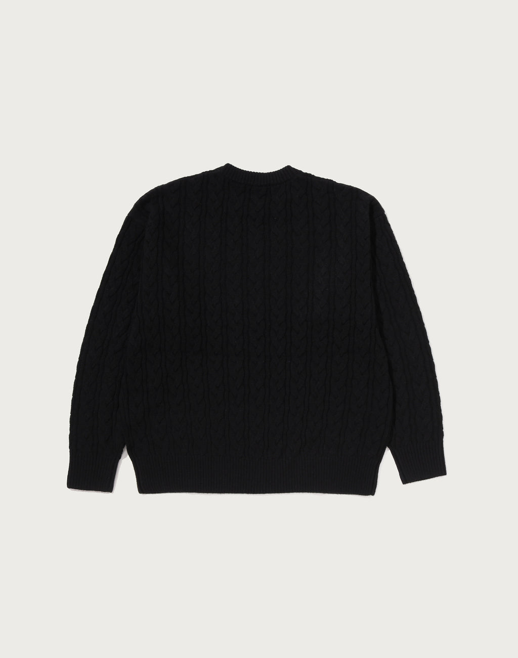 ONE POINT CABLE KNIT CREWNECK SWEATSHIRT MENS