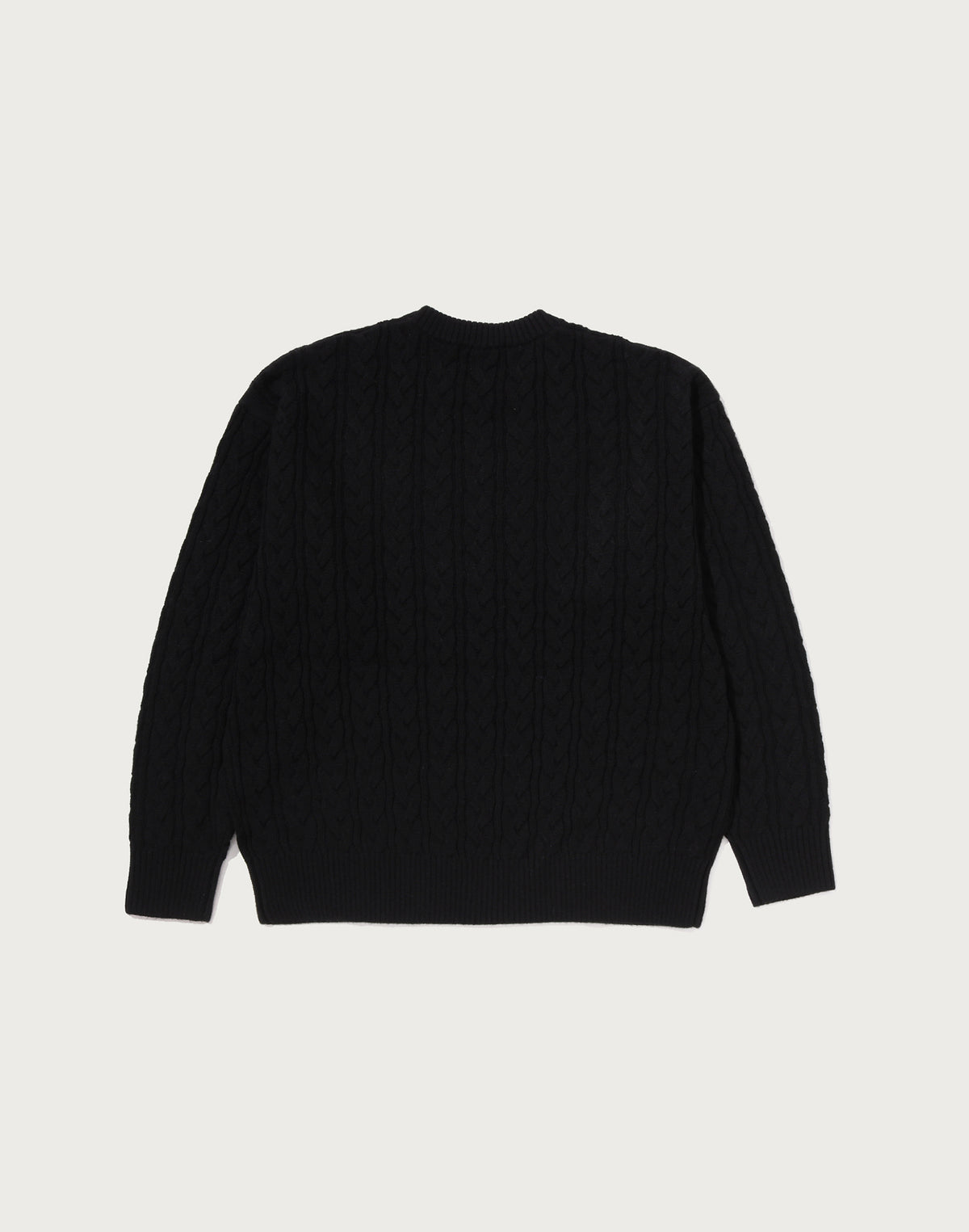 ONE POINT CABLE KNIT CREWNECK SWEATSHIRT MENS