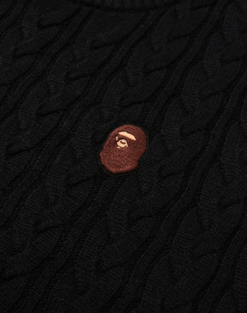 ONE POINT CABLE KNIT CREWNECK SWEATSHIRT MENS