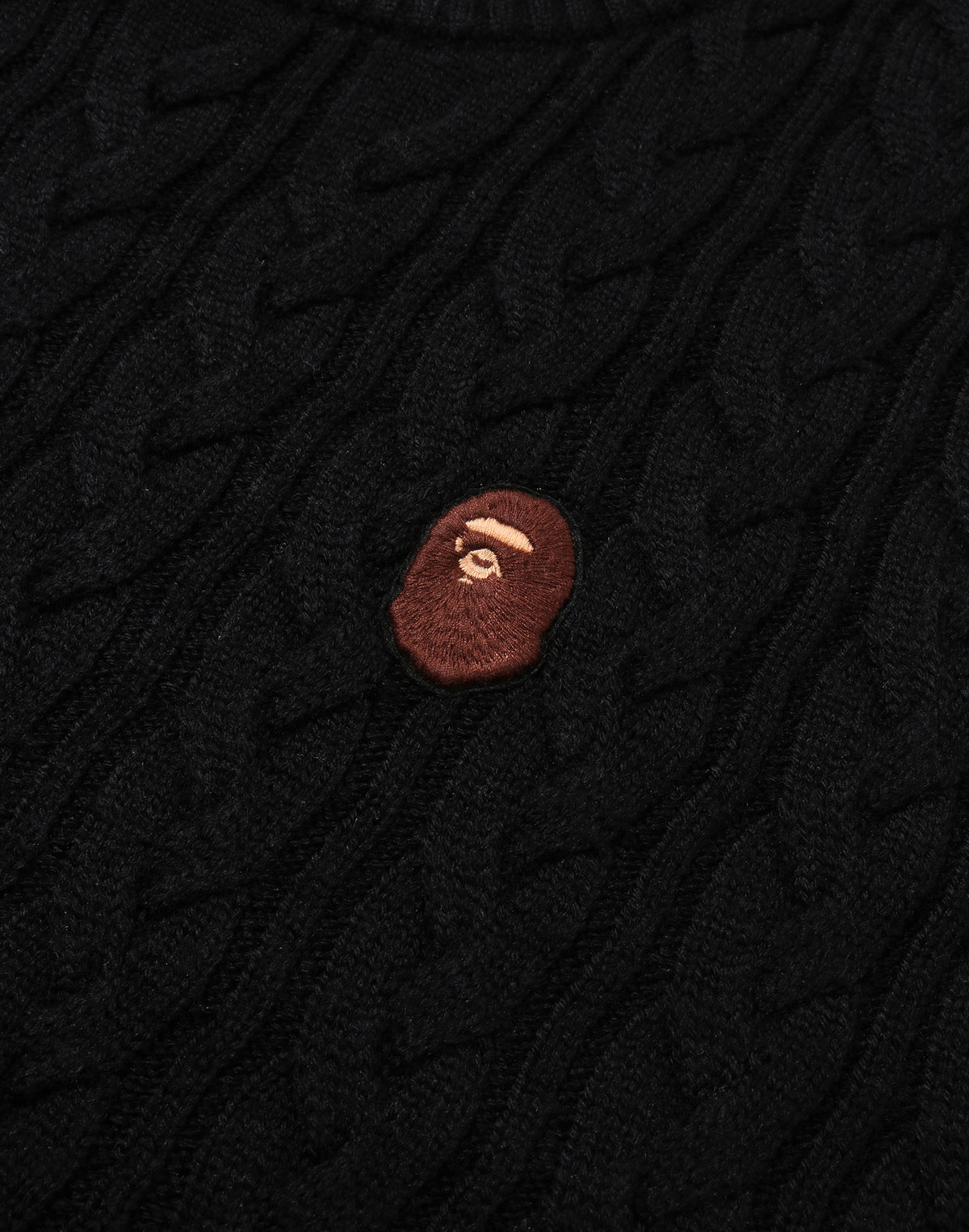 ONE POINT CABLE KNIT CREWNECK SWEATSHIRT MENS