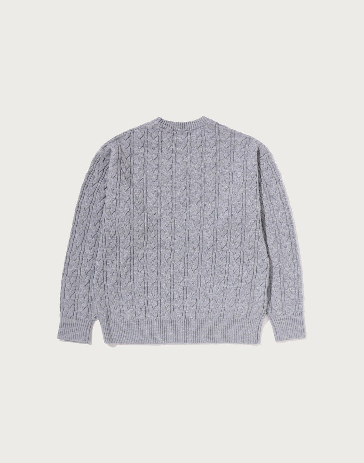 ONE POINT CABLE KNIT CREWNECK SWEATSHIRT MENS