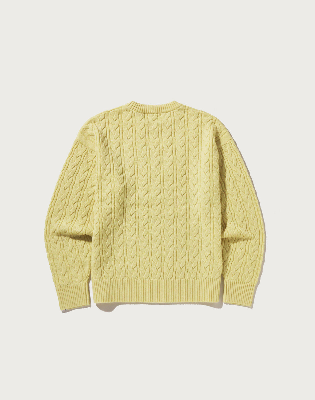 ONE POINT CABLE KNIT CREWNECK SWEATSHIRT MENS