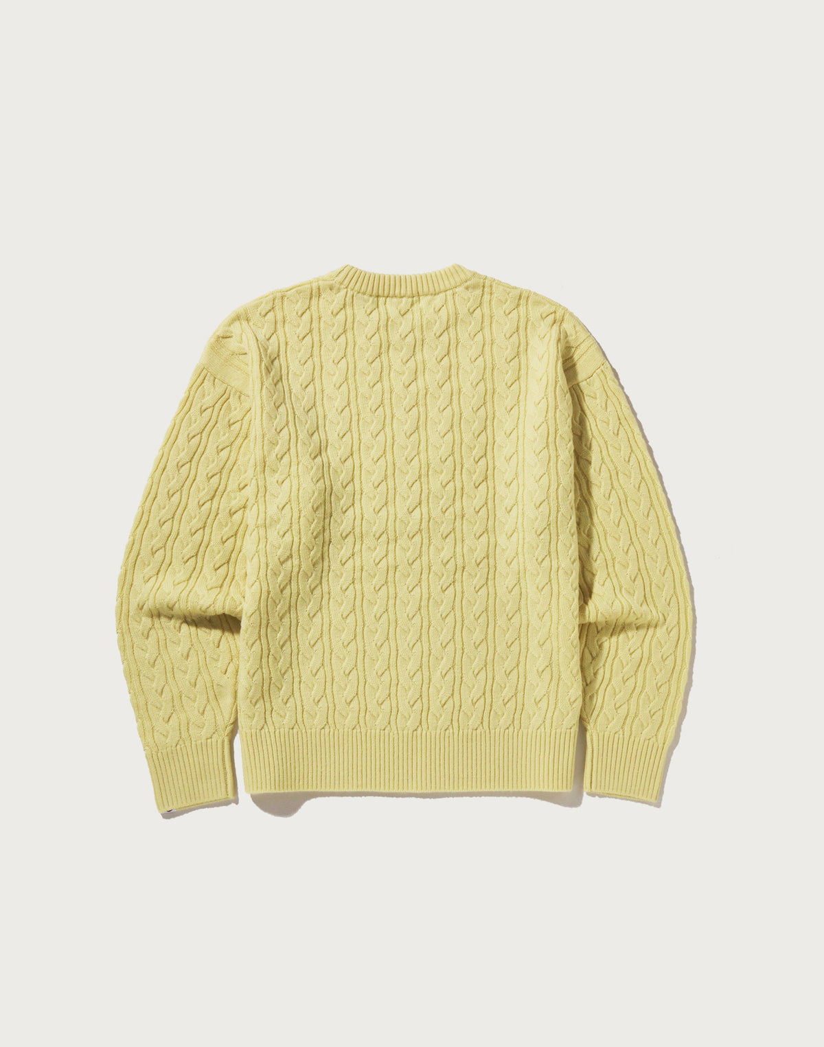 ONE POINT CABLE KNIT CREWNECK SWEATSHIRT MENS