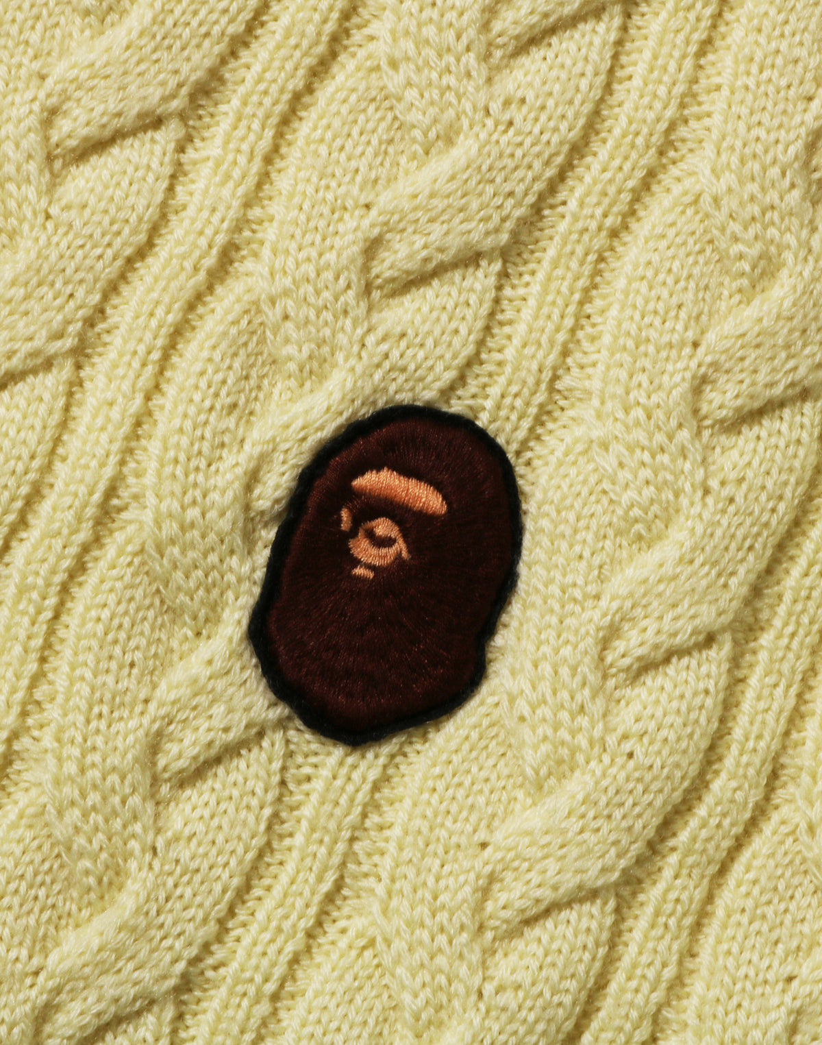 ONE POINT CABLE KNIT CREWNECK SWEATSHIRT MENS