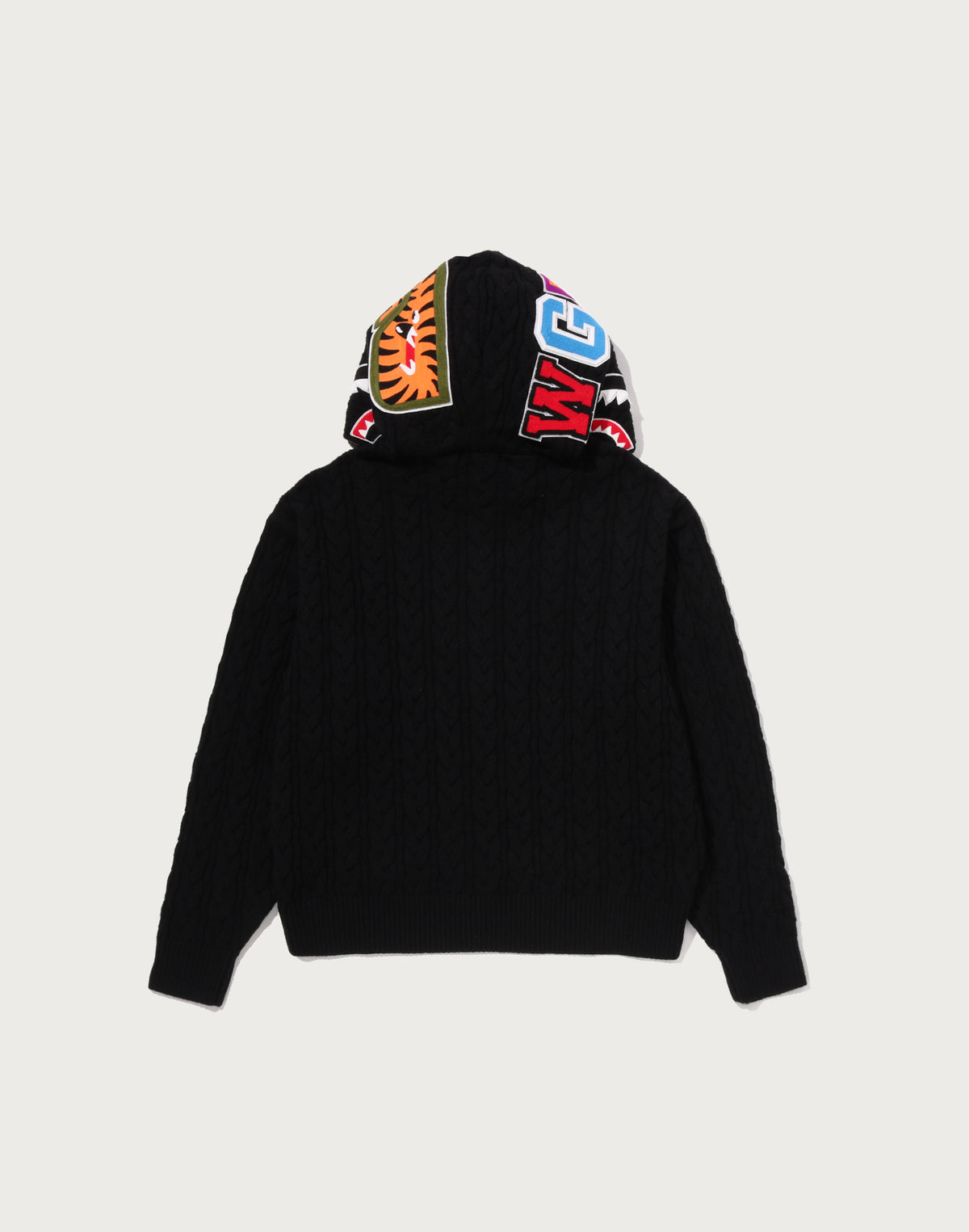 CABLE KNIT SHARK RELAXED FIT FULL ZIP HOODIE MENS