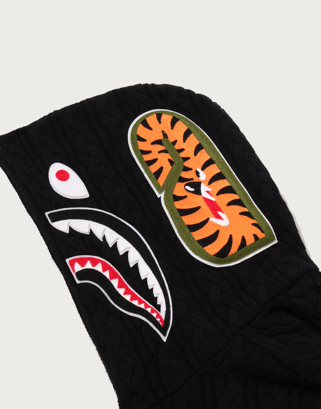 CABLE KNIT SHARK RELAXED FIT FULL ZIP HOODIE MENS
