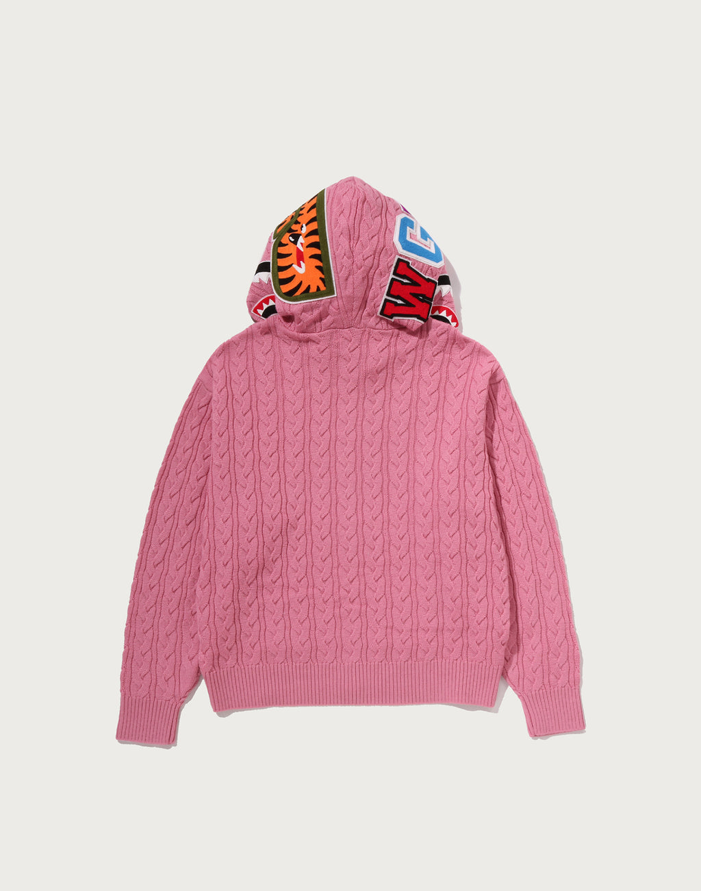 CABLE KNIT SHARK RELAXED FIT FULL ZIP HOODIE MENS