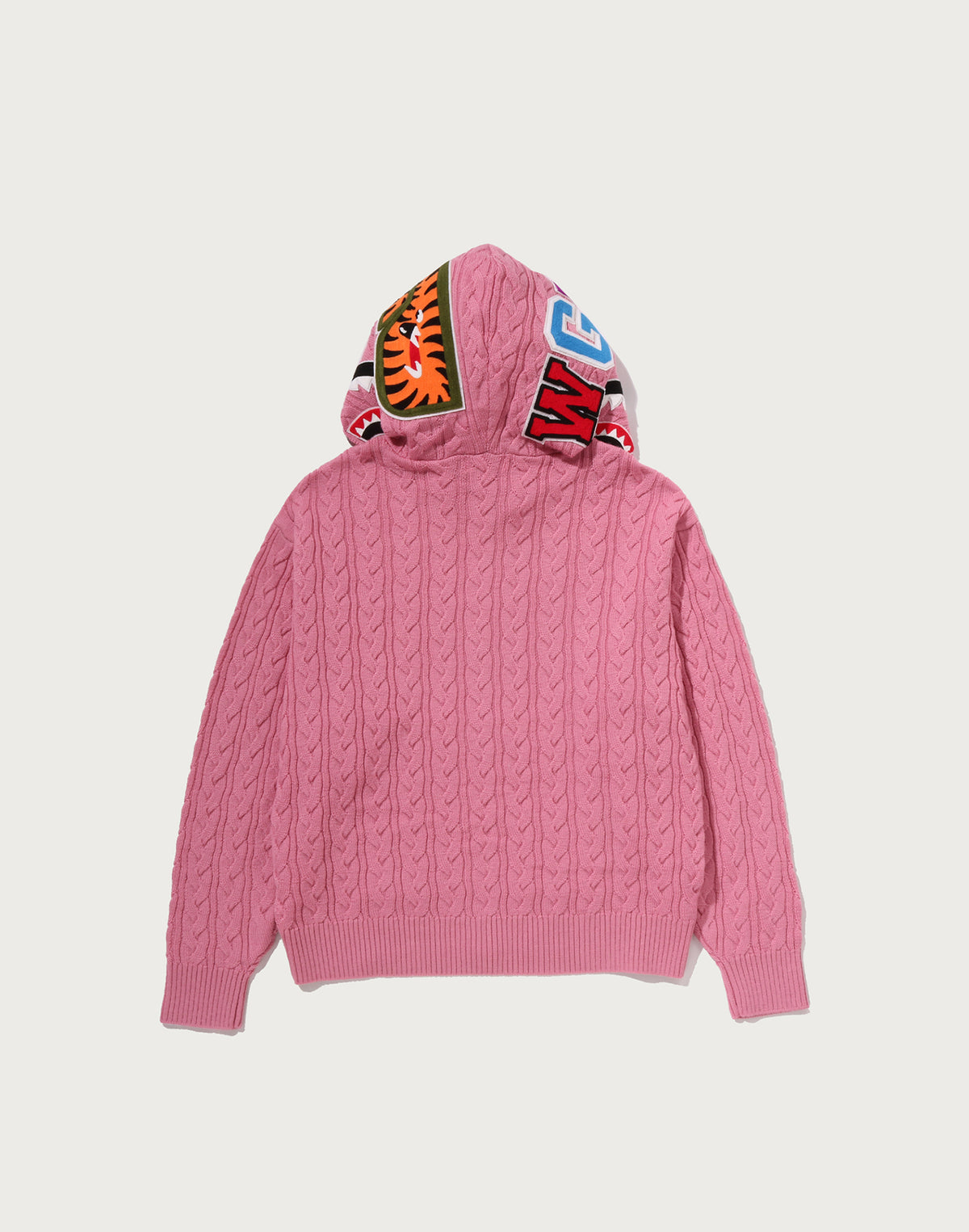 CABLE KNIT SHARK RELAXED FIT FULL ZIP HOODIE MENS