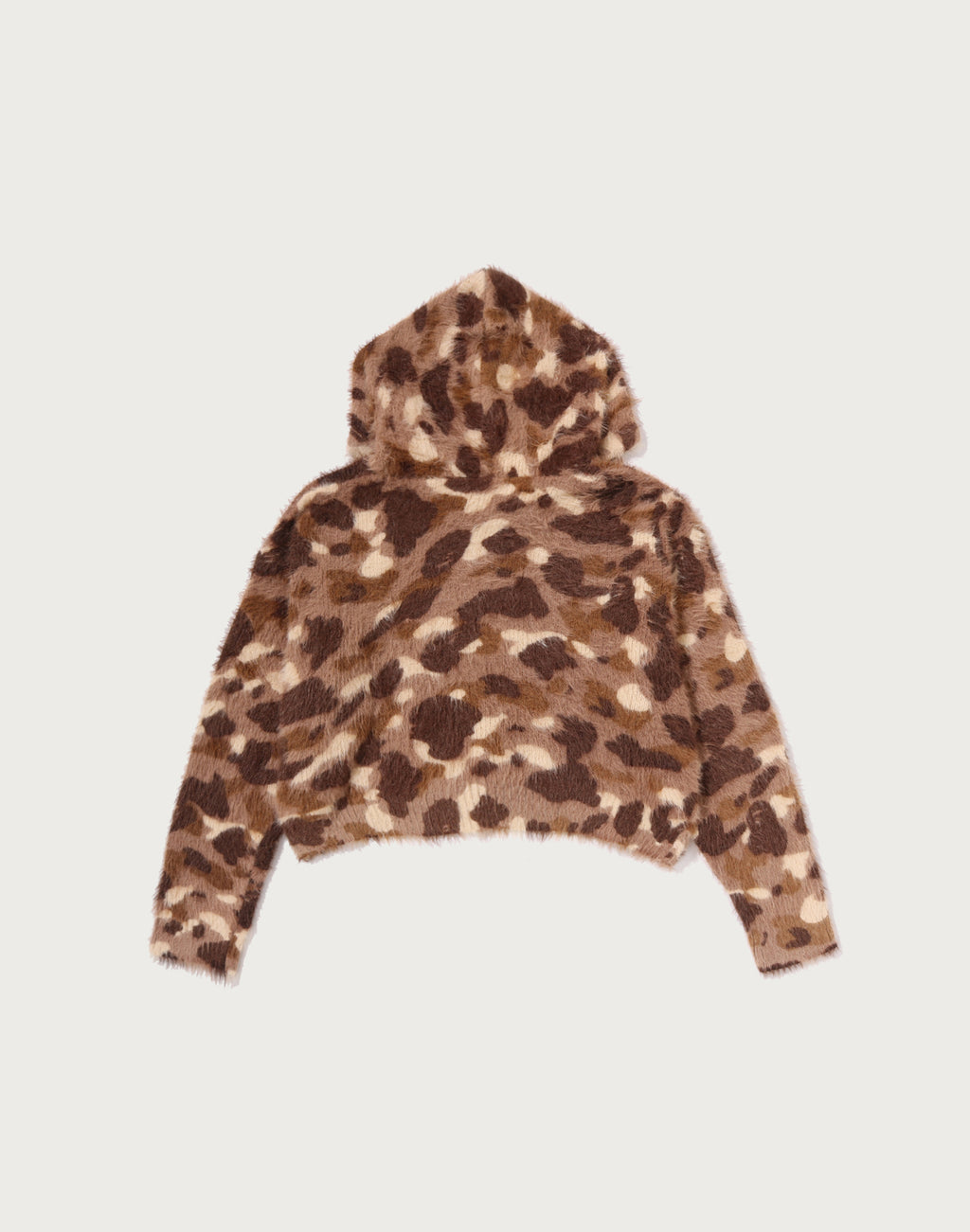 COLOR CAMO BAPE LOGO FUR CROPPED ZIP HOODIE LADIES