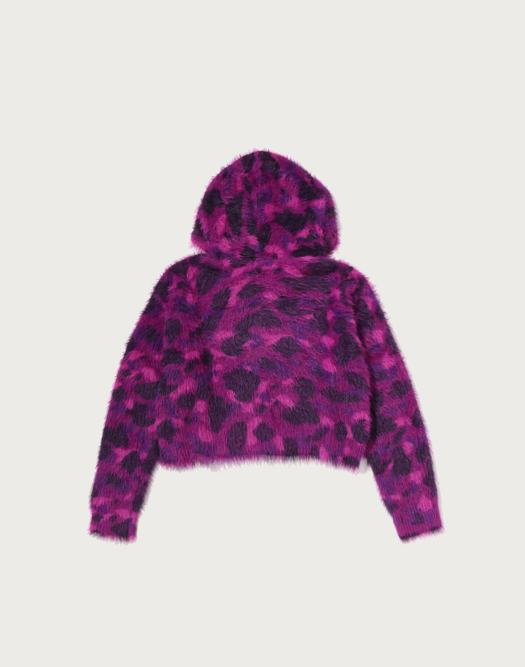 COLOR CAMO BAPE LOGO FUR CROPPED ZIP HOODIE LADIES