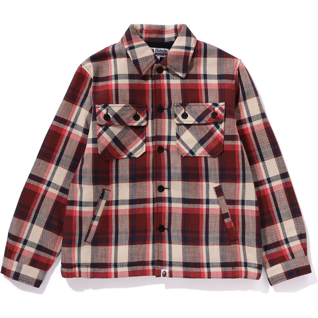 BAPE CHECK CPO JACKET MENS | us.bape.com