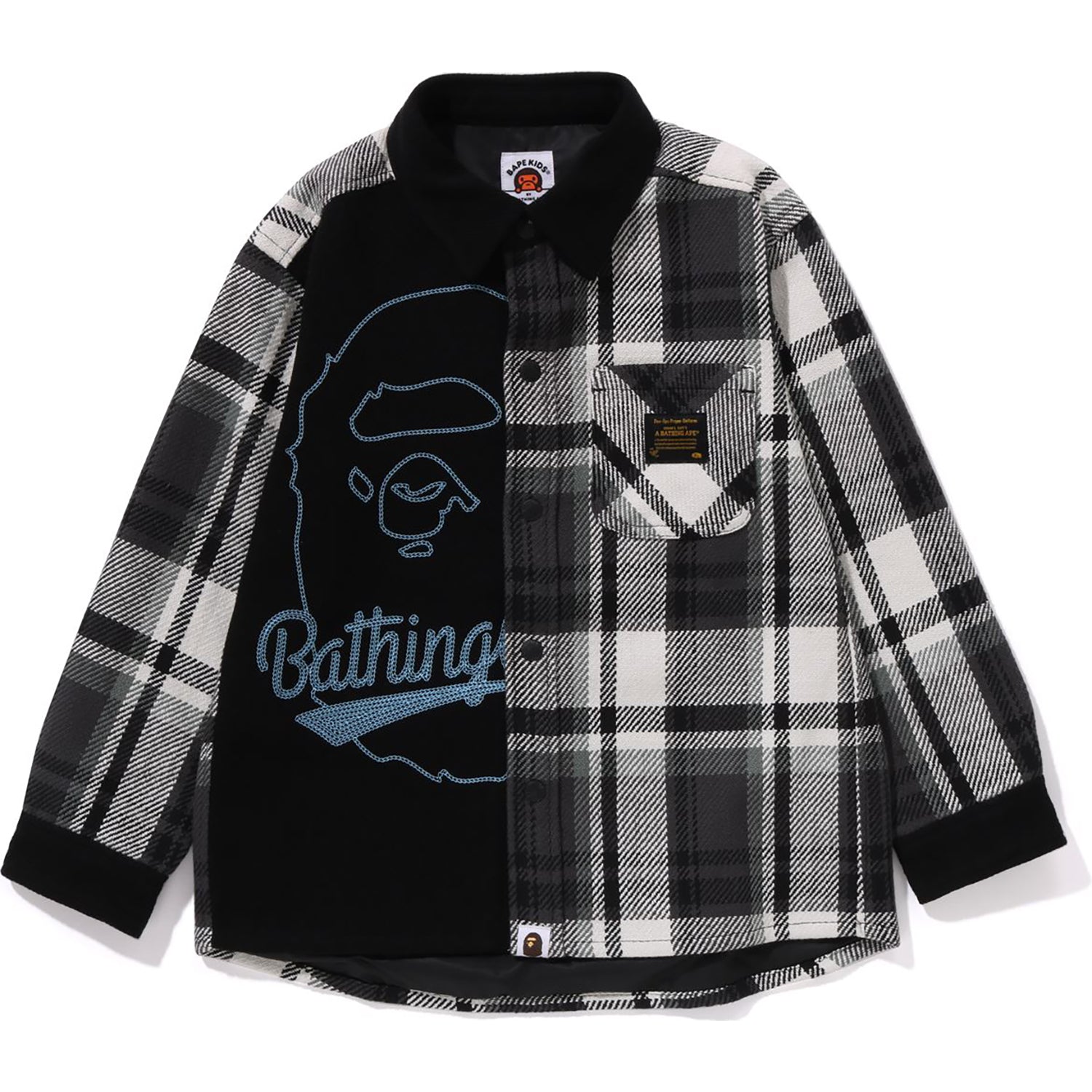 BAPE CHECK APE HEAD SHIRT JACKET RELAXED FIT KIDS – us.bape.com