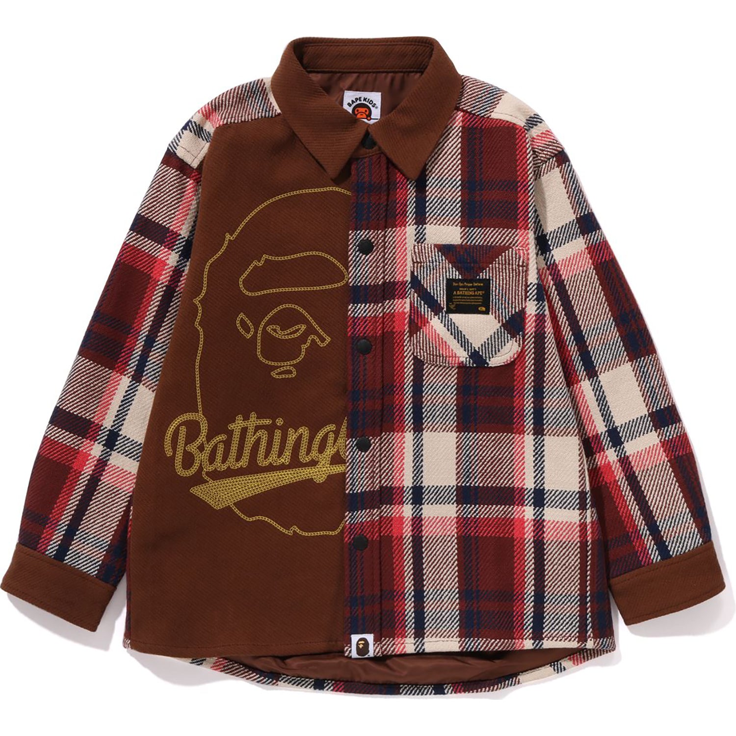 BAPE CHECK APE HEAD SHIRT JACKET RELAXED FIT KIDS – us.bape.com