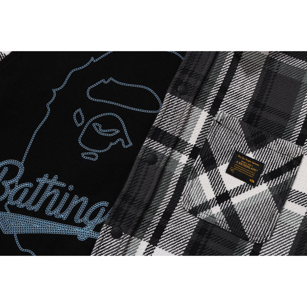 BAPE CHECK APE HEAD SHIRT JACKET RELAXED FIT KIDS | us.bape.com