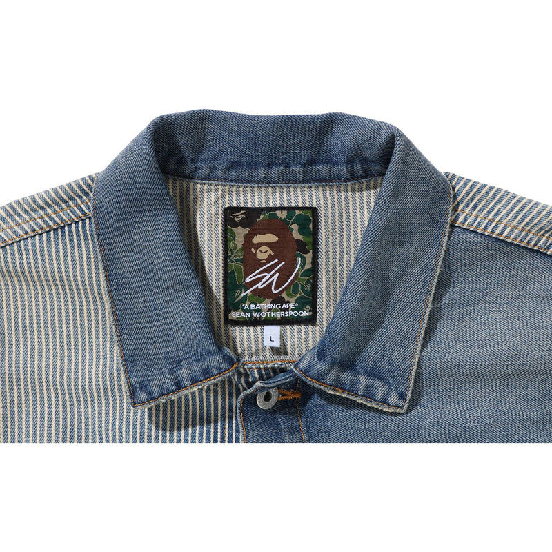 BAPE X SEAN WOTHERSPOON EMBROIDERY DENIM JACKET MENS