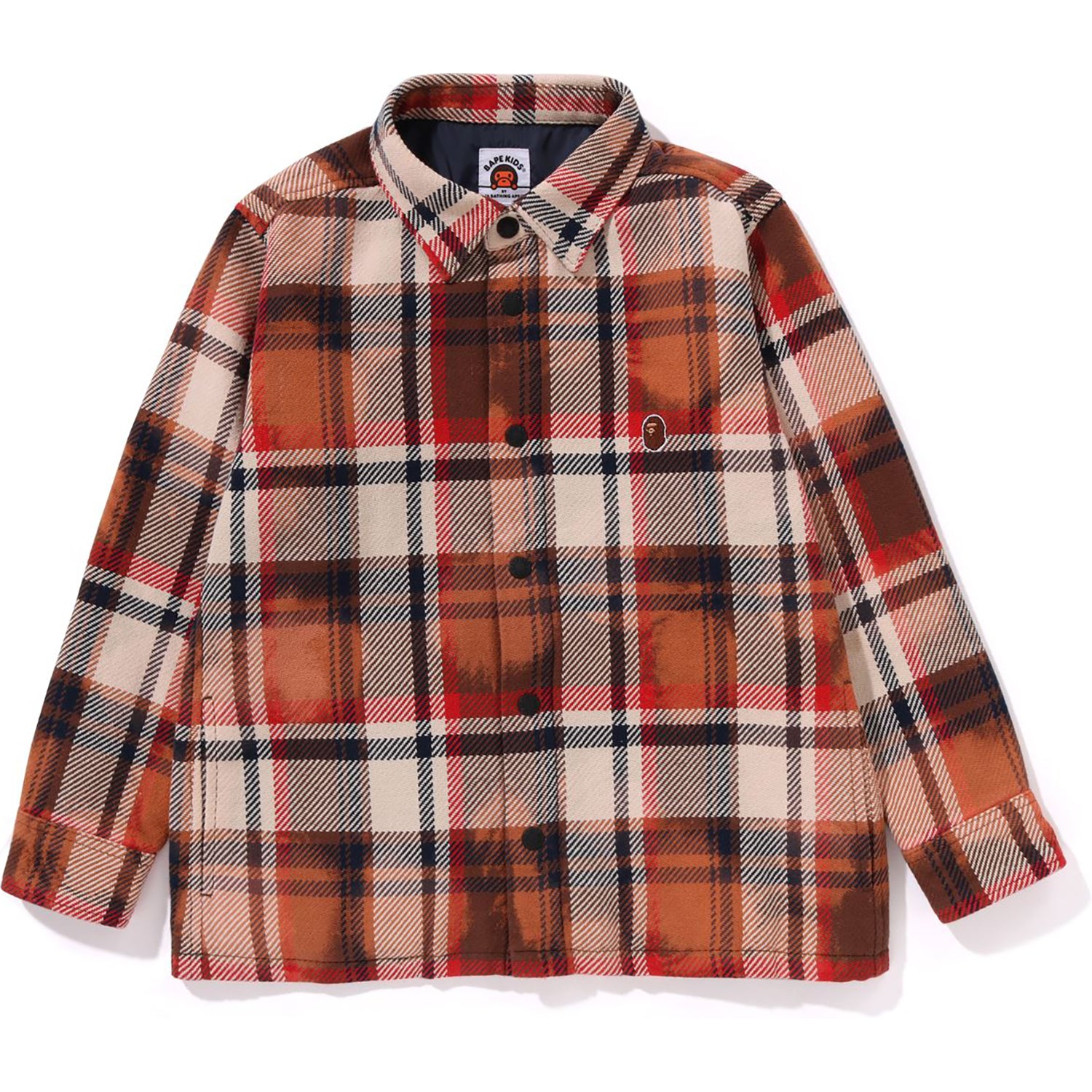 BLEACHED BAPE CHECK SHIRT JACKET KIDS – us.bape.com