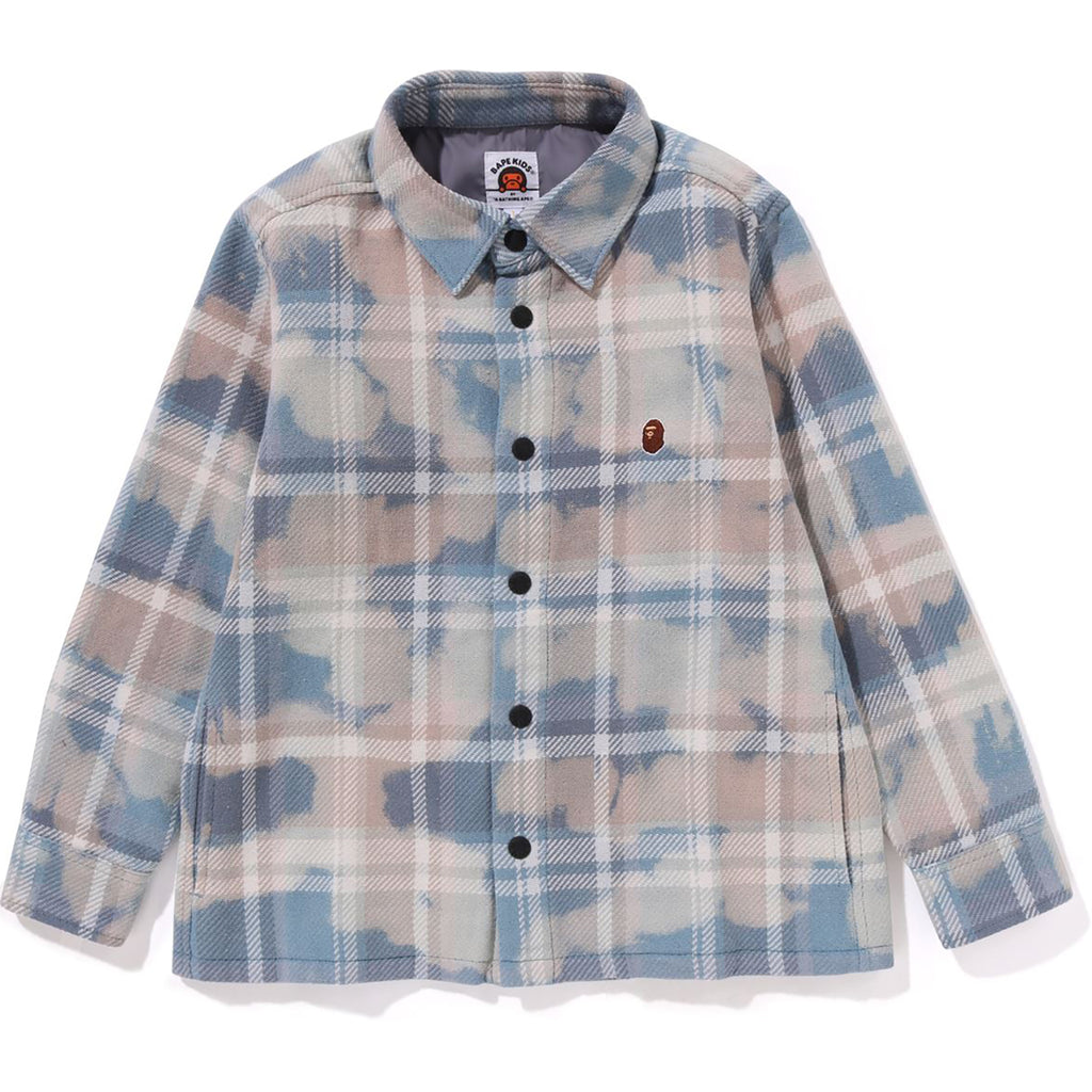 BLEACHED BAPE CHECK SHIRT JACKET KIDS | us.bape.com