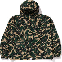 MARBLING CAMO BATHING APE LOGO NYLON HOODED JACKET MENS