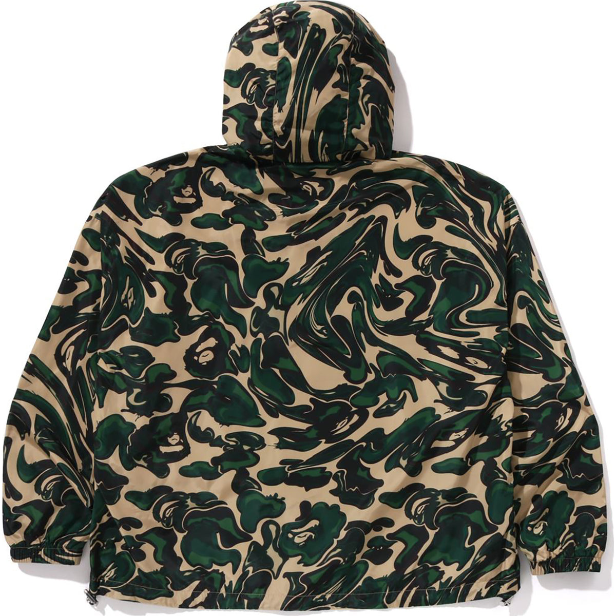 MARBLING CAMO BATHING APE LOGO NYLON HOODED JACKET MENS