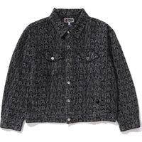 LUX SPORT PATTERN JACQUARD 13OZ DENIM TRUCKER JACKET MENS