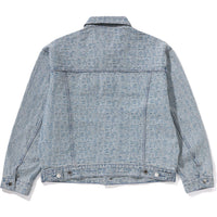 LUX SPORT PATTERN JACQUARD 13OZ DENIM TRUCKER JACKET MENS