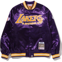 BAPE X M&N NBA - LOS ANGELES LAKERS SATIN JACKET MENS