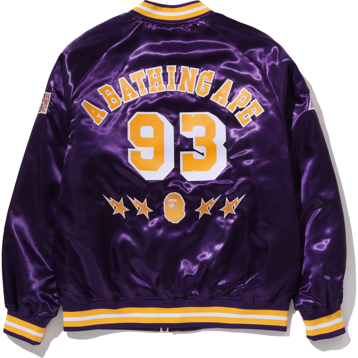 BAPE X M&N NBA - LOS ANGELES LAKERS SATIN JACKET MENS