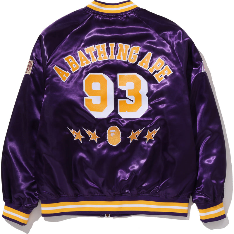 BAPE X M&N NBA - LOS ANGELES LAKERS SATIN JACKET MENS