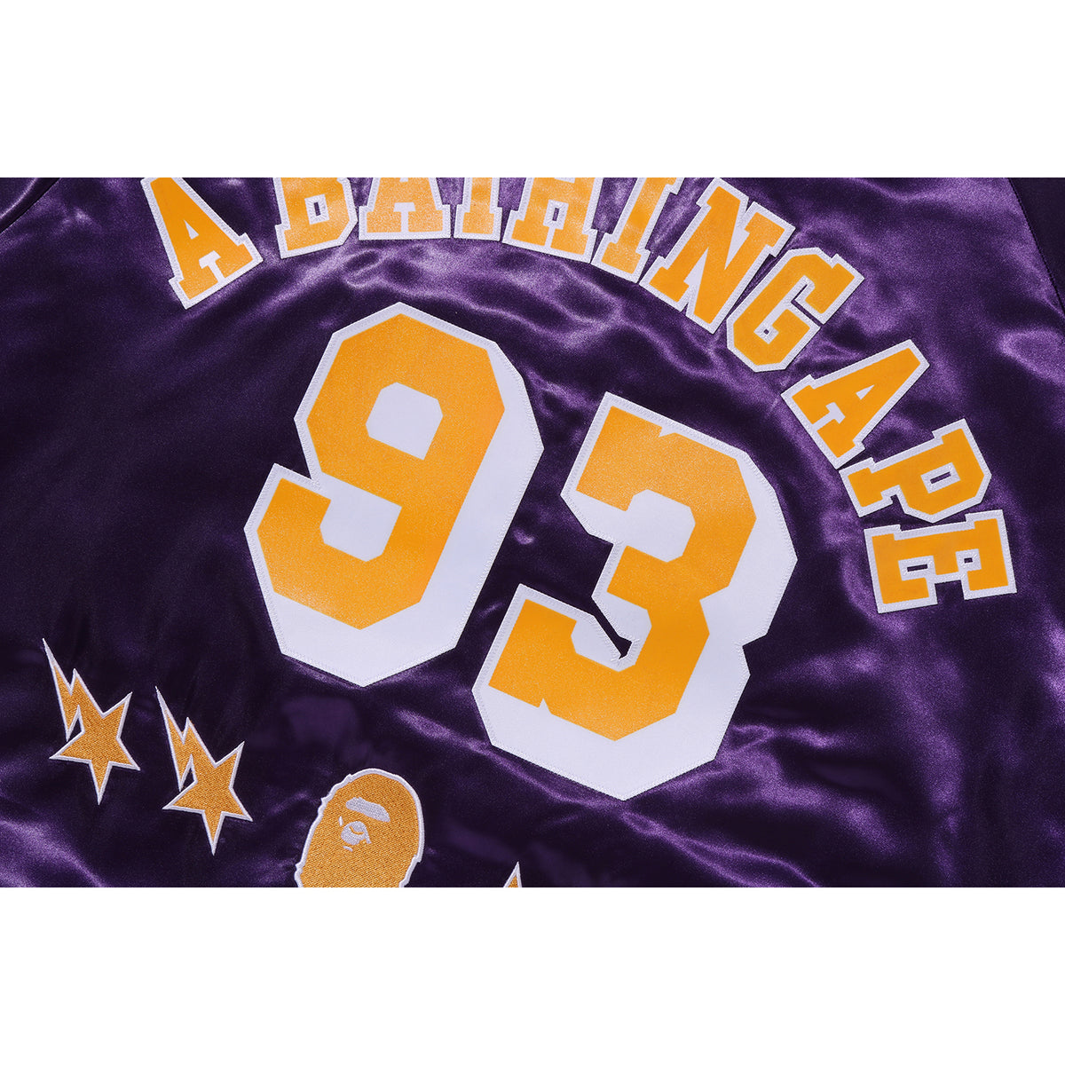 BAPE X M&N NBA - LOS ANGELES LAKERS SATIN JACKET MENS