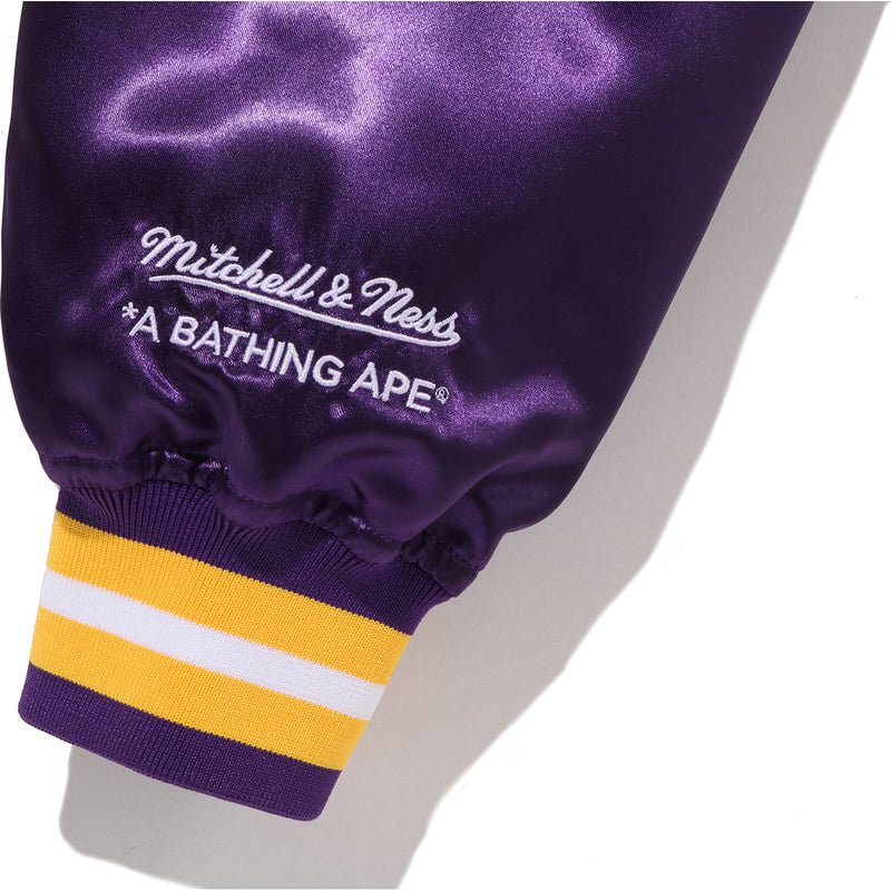 BAPE X M&N NBA - LOS ANGELES LAKERS SATIN JACKET MENS