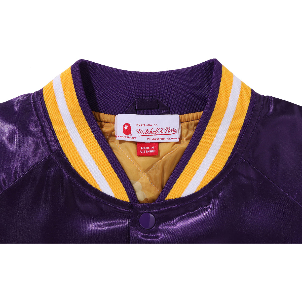 BAPE X M&N NBA - LOS ANGELES LAKERS SATIN JACKET MENS