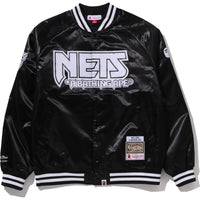 BAPE X M&N NBA - NEW JERSEY NETS SATIN JACKET MENS